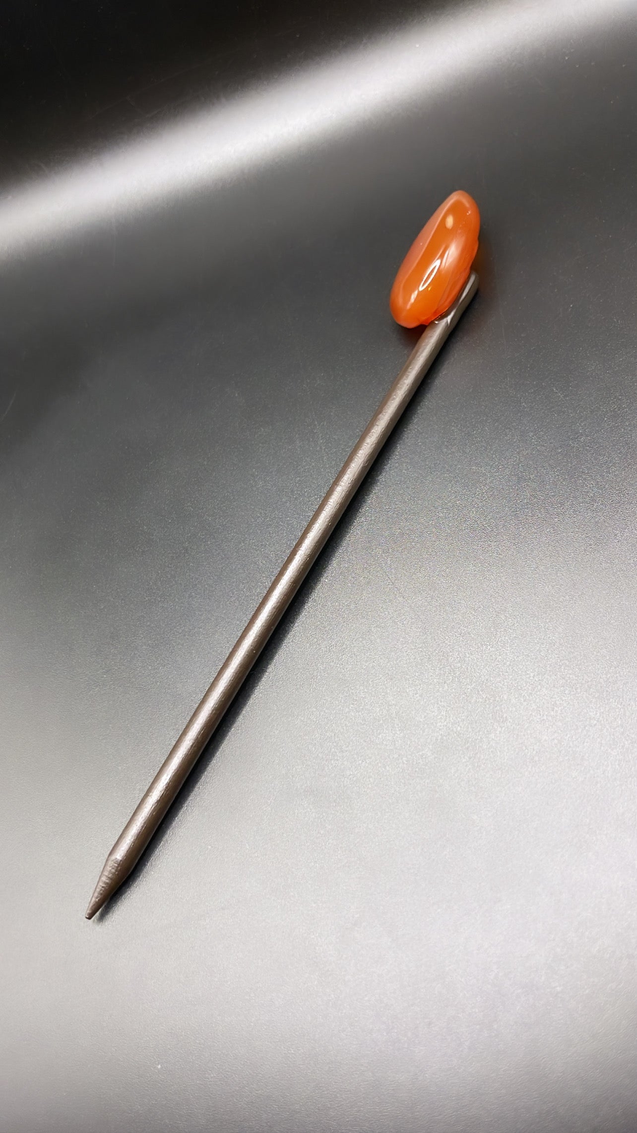 ✨ Sunset Elegance: Orange Agate Teardrop Crystal Hair Stick ✨