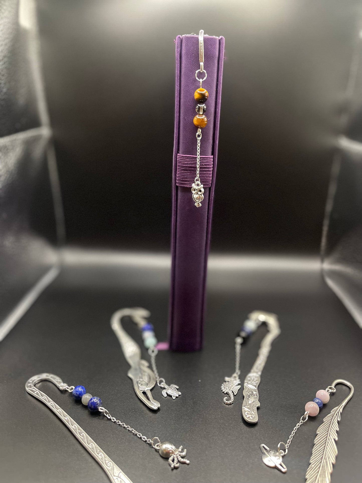 Embrace Serenity with Our Crystal Bookmarks - Aquamarine, Sodalite, Lapis Lazuli