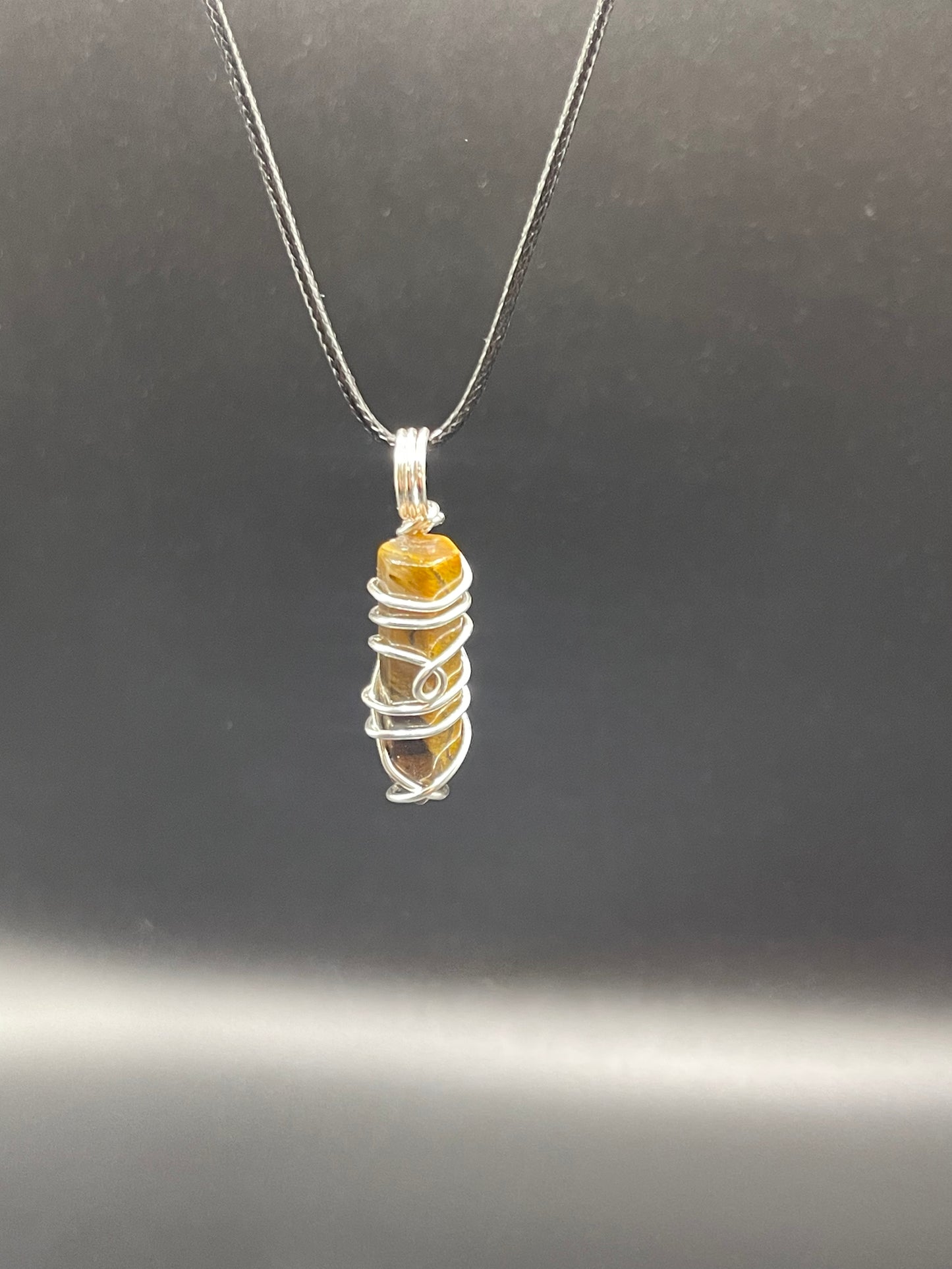 Elevate your Aura with a One of a Kind Mini Tower Tigers Eye Wire Wrapped Crystal Necklace